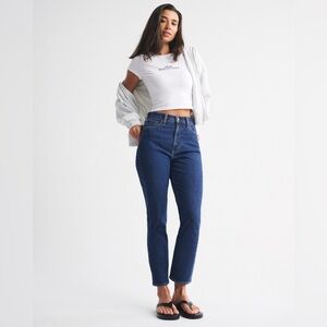 ABERCROMBIE ANKLE STRAIGHT ULTRA HIGH RISE JEAN